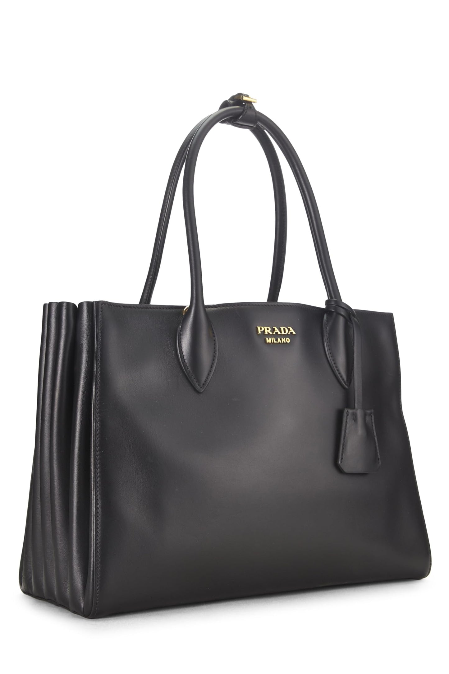 Prada, Bibliotheque Medium en cuir de veau noir d'occasion, noir