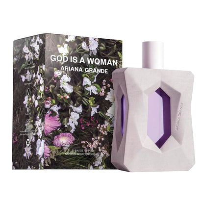 Ariana Grande God is a Woman Eau de Parfum, fragancia afrutada almizclada, notas de lirio, pera, vainilla, madera de cedro, perfume de mujer