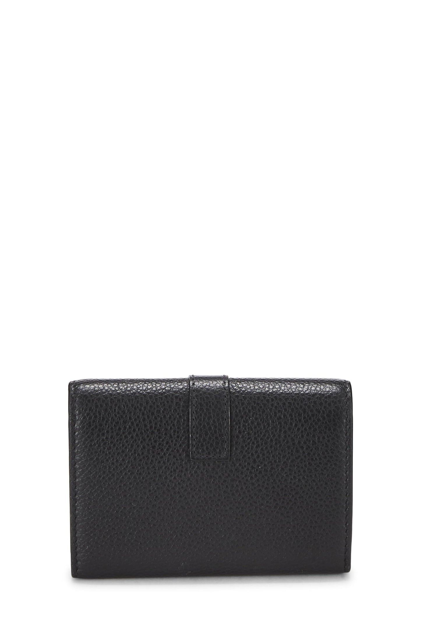 Yves Saint Laurent, Pre-Loved Black Grainy Leather Key Holder, Black