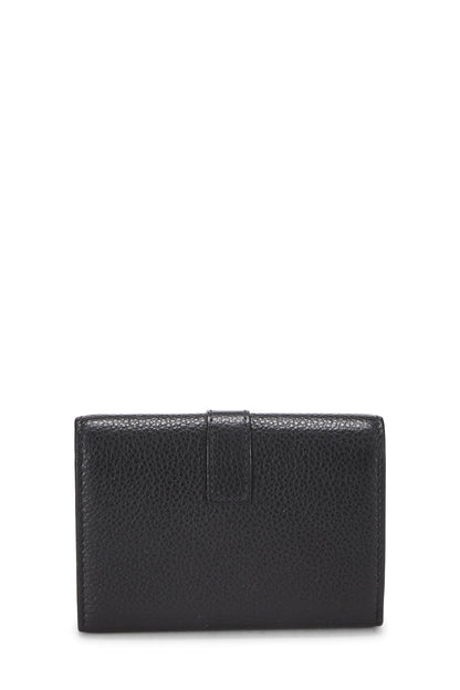 Yves Saint Laurent, Pre-Loved Black Grainy Leather Key Holder, Black