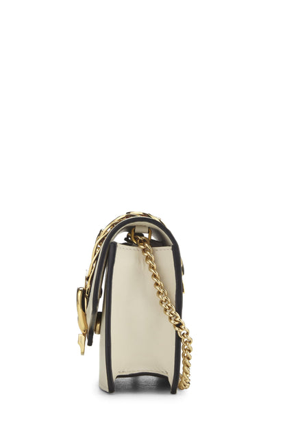 Gucci, Pre-Loved White Leather Sylvie Chain Bag, White