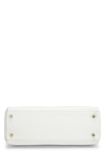 Hermès, Pre-Loved White Clemence Kelly Retourne 32, White