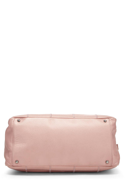 Chanel, sac Boston en chocolat rose Soft Caviar d'occasion, rose