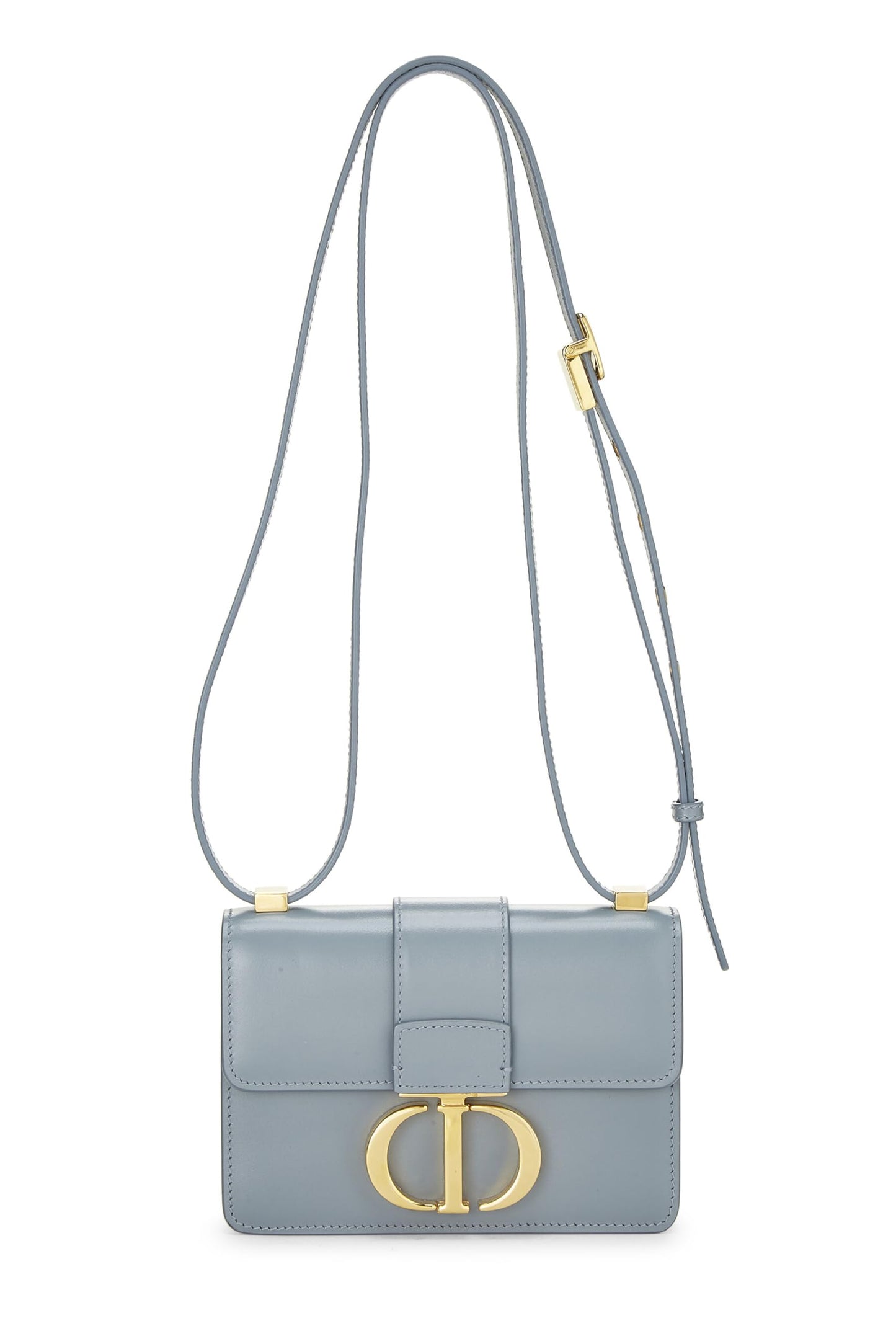 Dior, Sac 30 Montaigne Micro en cuir de veau bleu d'occasion, gris