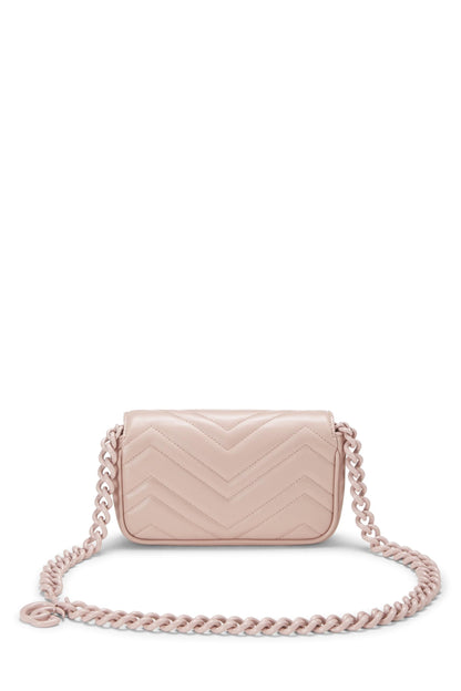 Gucci, sac ceinture GG Marmont en cuir à chevrons rose d'occasion, rose