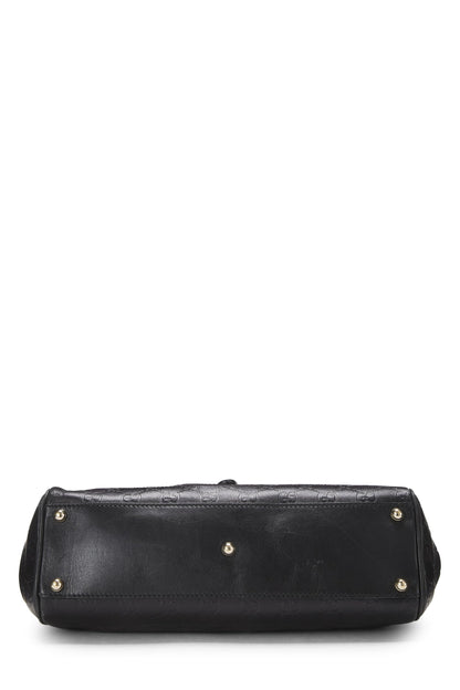 Gucci, sac Bardot en cuir Guccissima noir d'occasion, noir