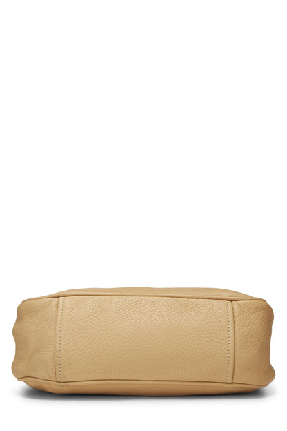 Prada, sac à bandoulière Vitello Daino beige d'occasion, beige