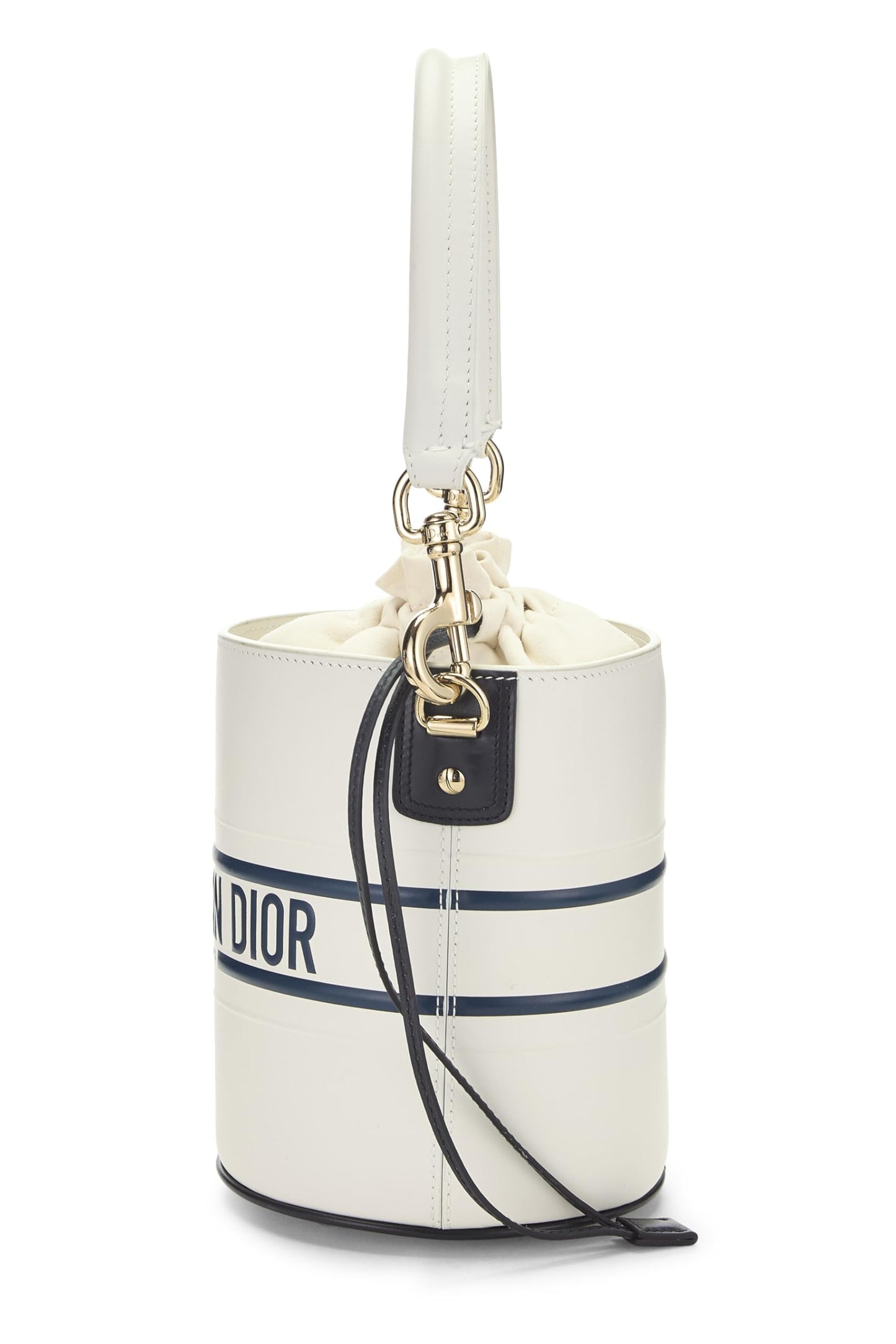 Dior, Pre-Loved White Calfskin Vibe Bucket Bag Micro, White