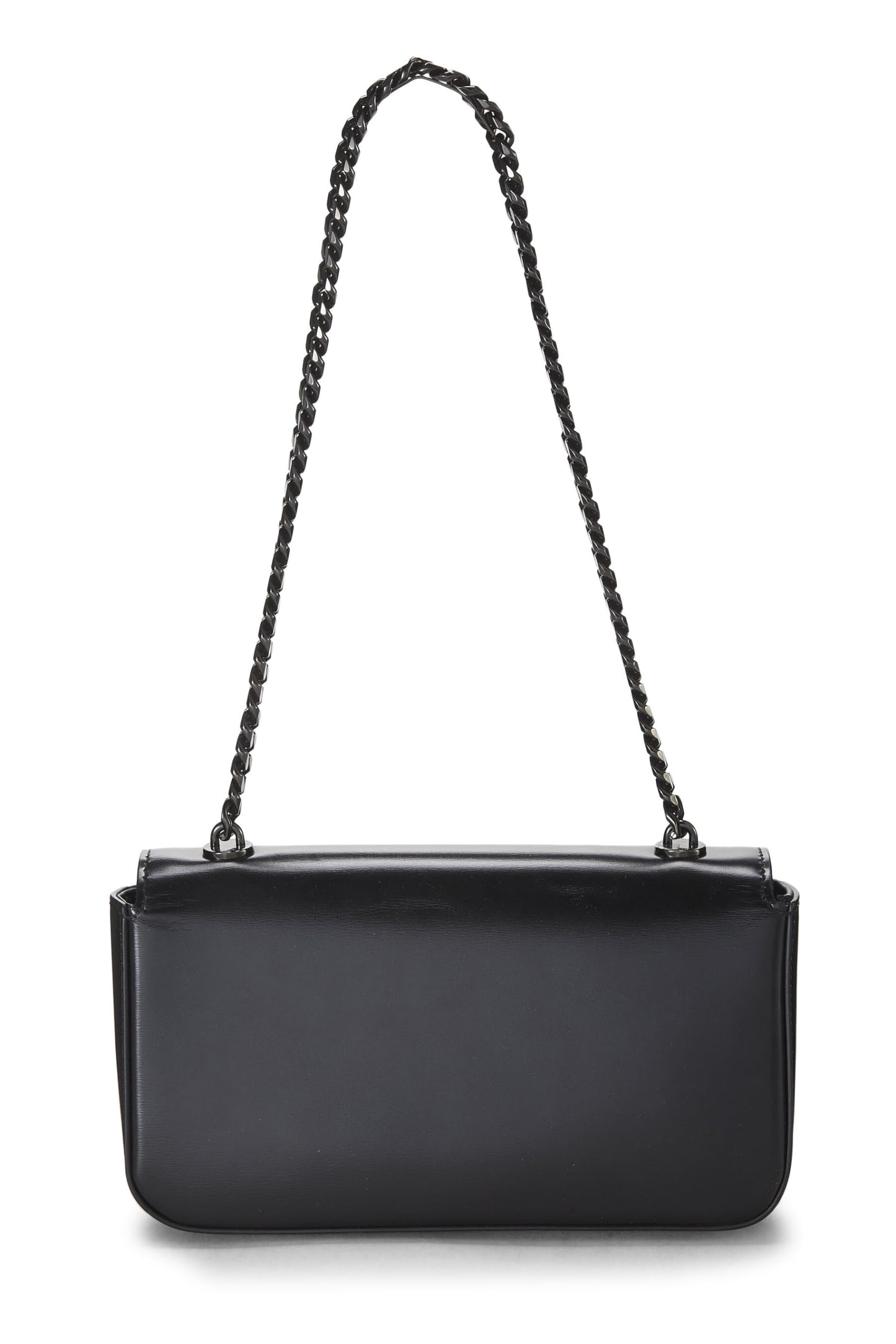 Céline, Pre-Loved Black Calfskin Claude Chain Shoulder Bag, Black