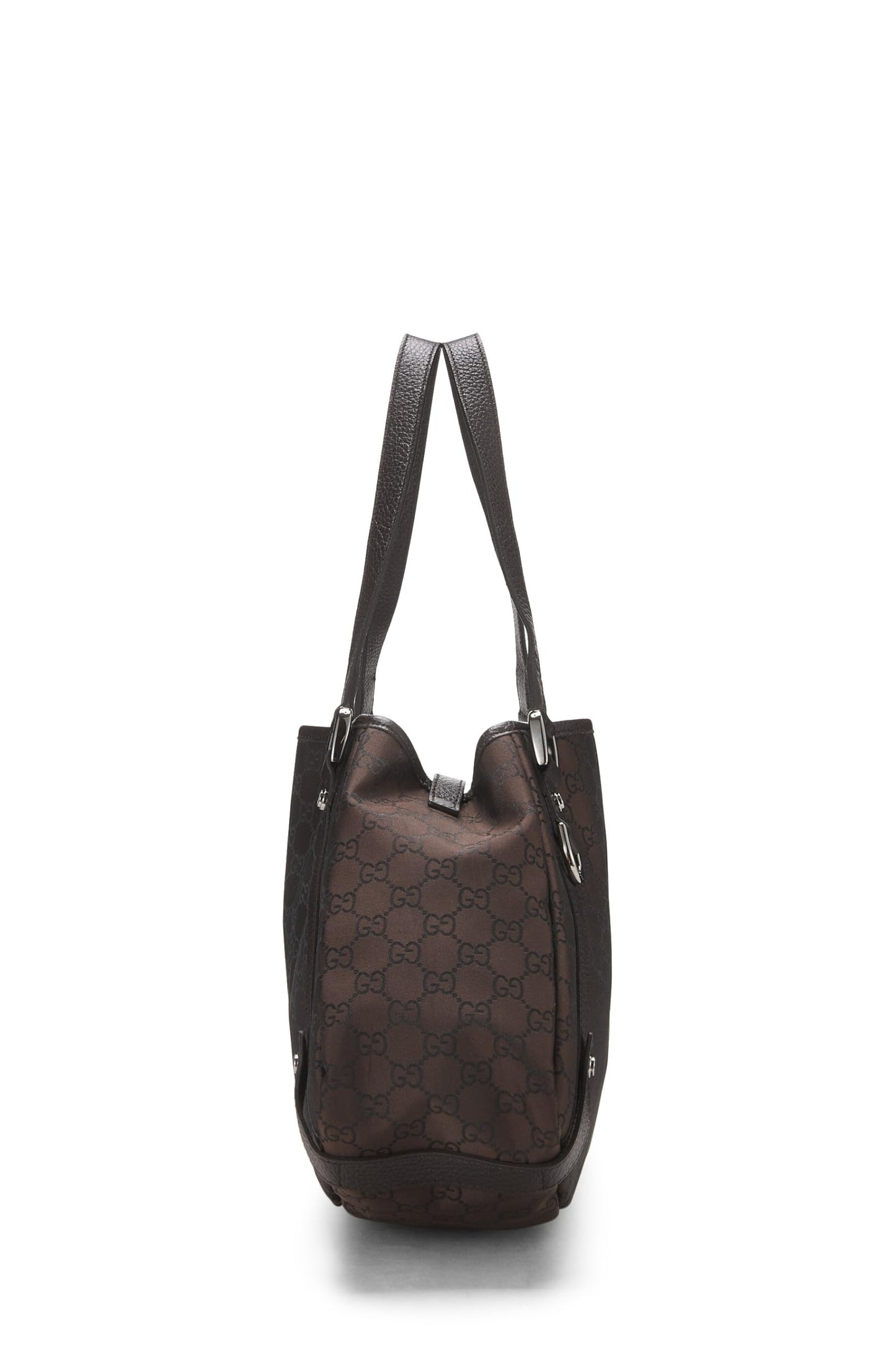 Gucci, Bolso tote Abbey grande de nailon GG marrón Pre-Loved, Marrón