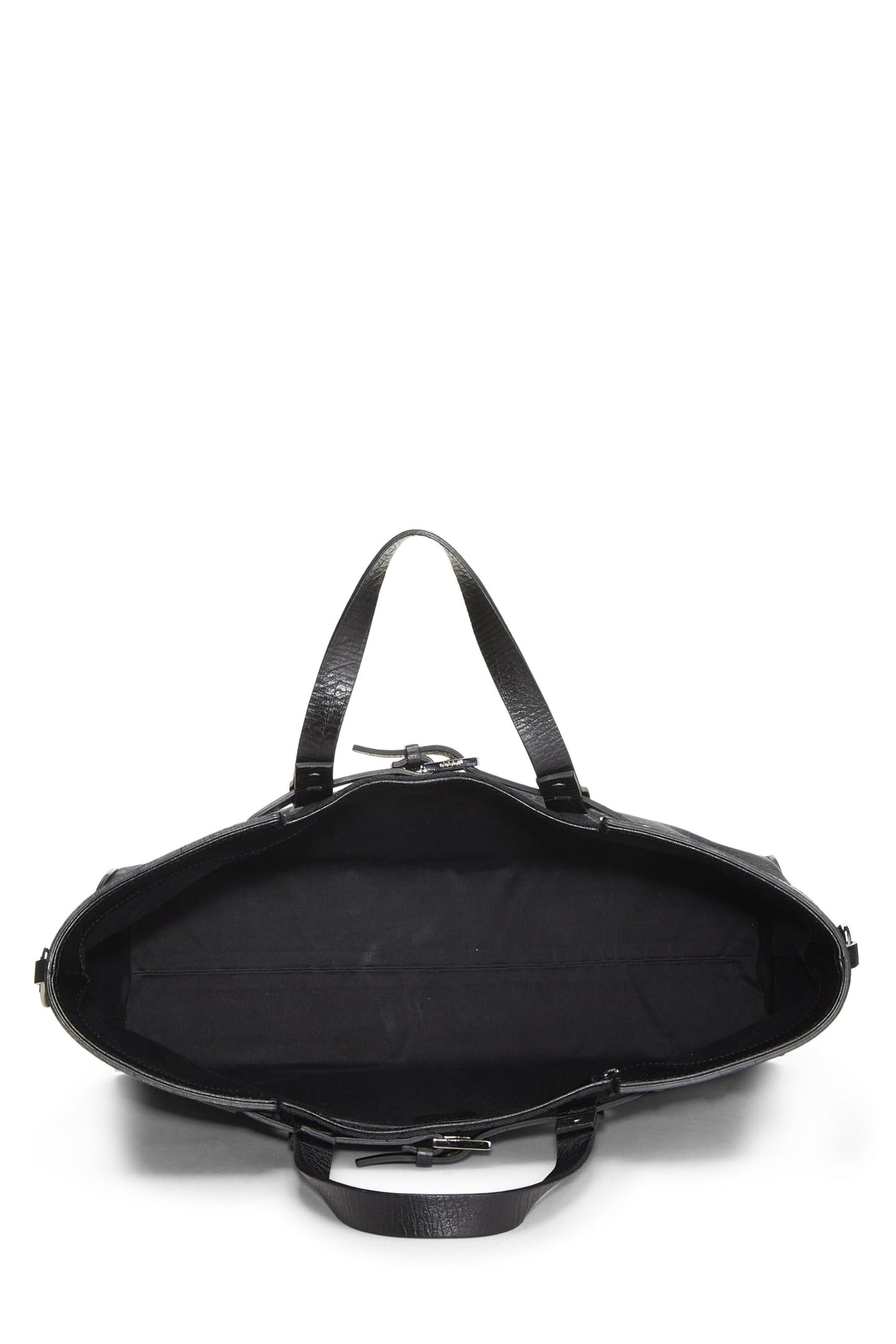 Gucci, Bolso tote grande con hebilla de lona GG original negro Pre-Loved, Negro