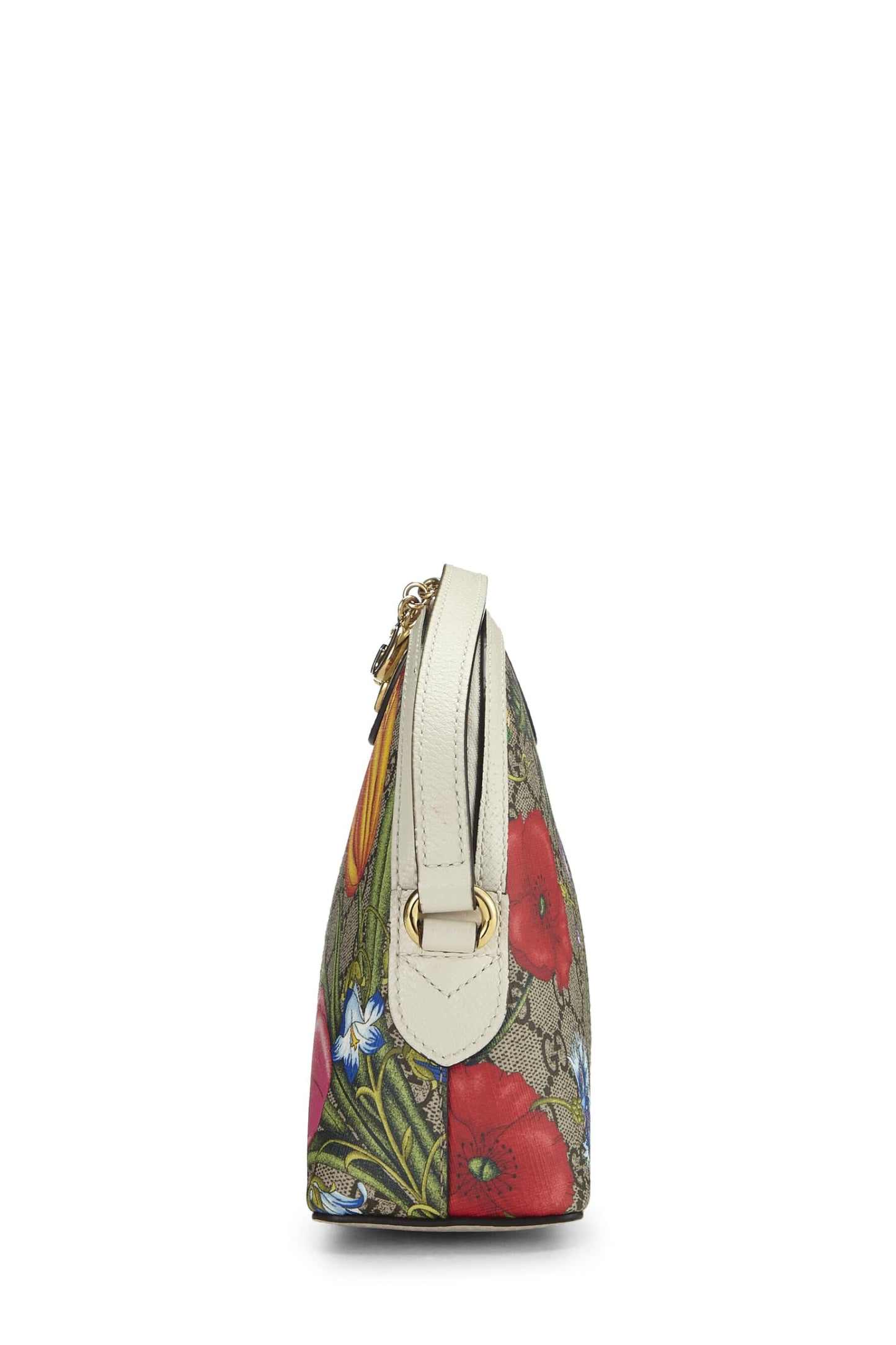 Gucci, Bolso de hombro pequeño con cúpula Ophidia de lona GG Supreme original Pre-Loved, Blanco