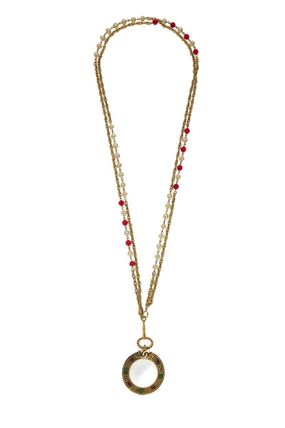 Chanel, Pre-Loved Gold & Multicolor Gripoix Loupe Necklace, Multi