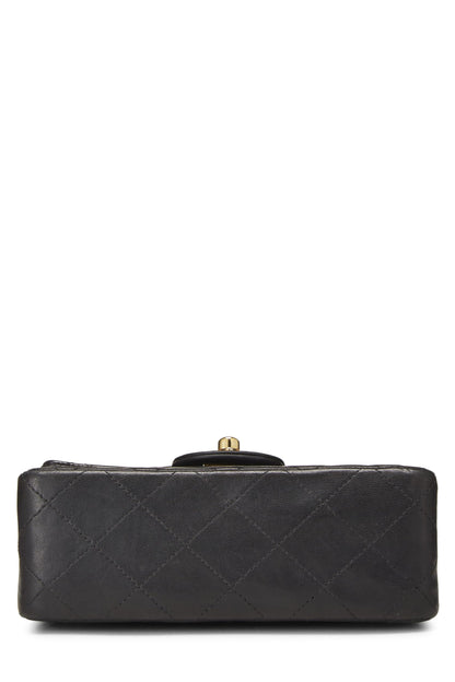 Chanel, Pre-Loved Black Quilted Lambskin Half Flap Mini, Black