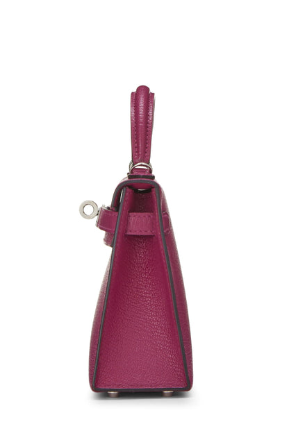 Hermès, Pre-Loved Rose Pourpre Chevre Kelly Sellier 20 Mini, Purple