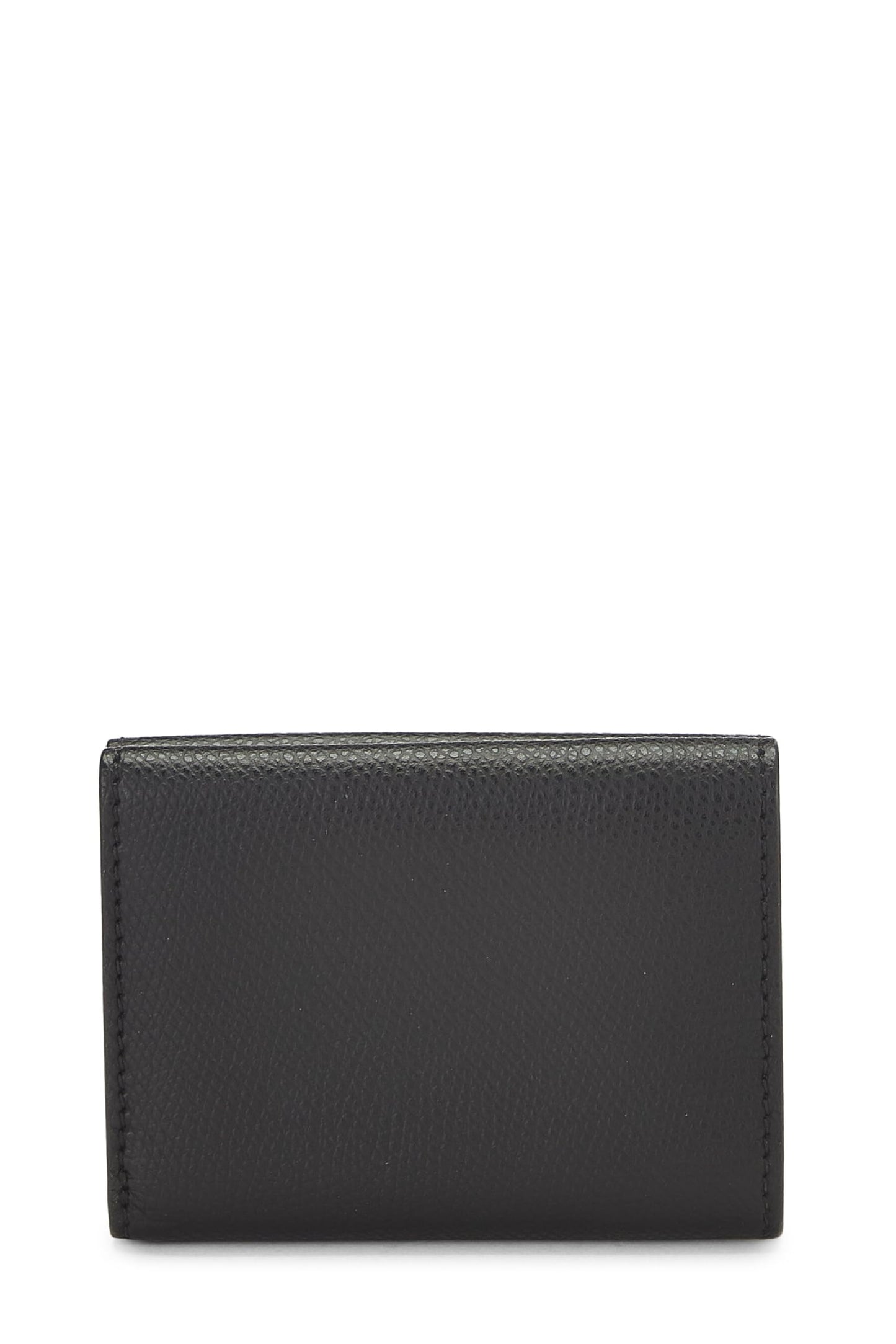 Fendi, Pre-Loved Black Leather 'F is Fendi' Compact Wallet, Black