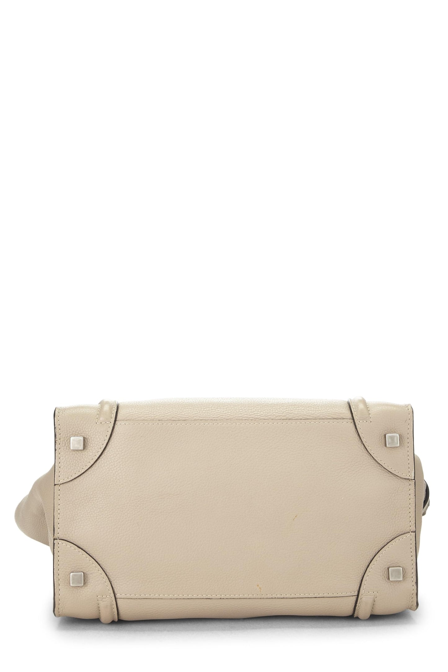 Céline, Mini valise en cuir de veau foulonné beige d'occasion, beige