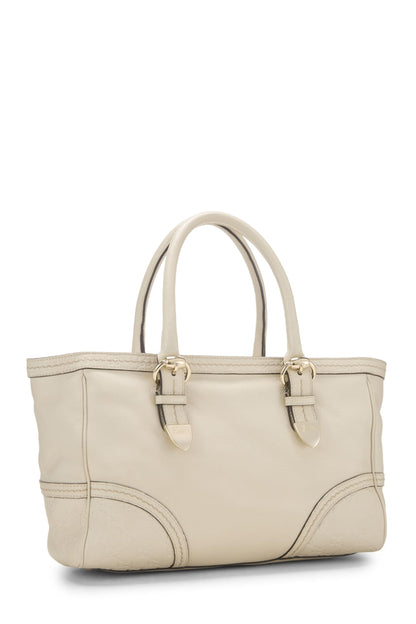 Gucci, Pre-Loved Cream Leather Signora Tote, White