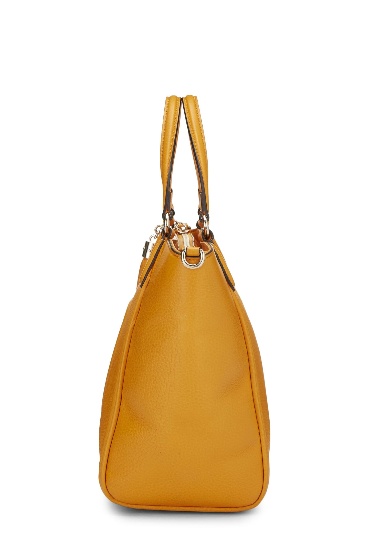 Gucci, sac à main Soho en cuir grainé orange d'occasion, jaune