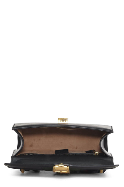 Gucci, petit sac bandoulière en cuir noir Web Sylvie d'occasion, noir