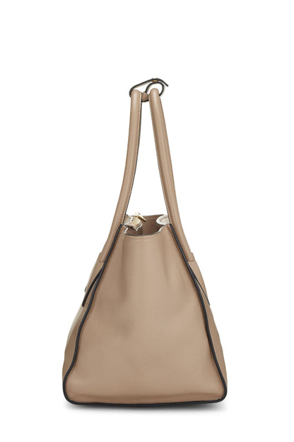 Prada, Cabas trapèze Vitello Daino beige pré-aimé, Beige