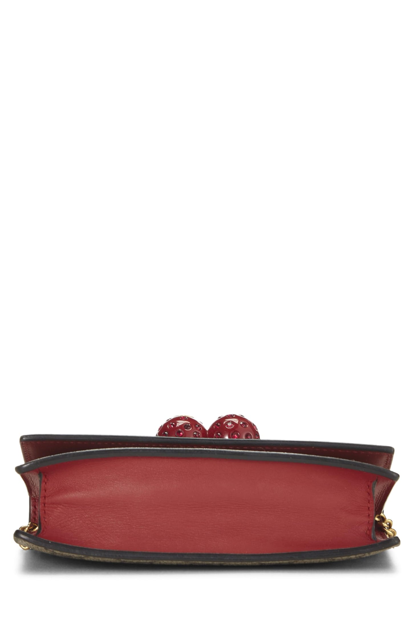 Gucci, Pre-Loved Red Original GG Supreme Canvas Cherry Convertible Clutch Mini, Red