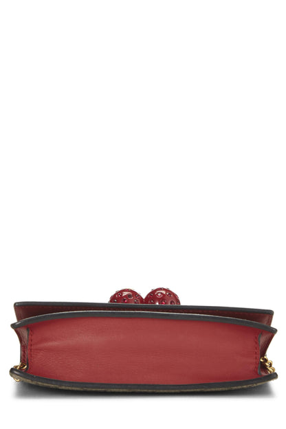 Gucci, Mini bolso de mano convertible en cereza de lona GG Supreme original rojo Pre-Loved, Rojo