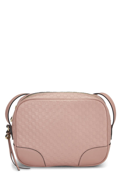 Gucci, sac à bandoulière Bree en cuir Microguccissima rose d'occasion, rose