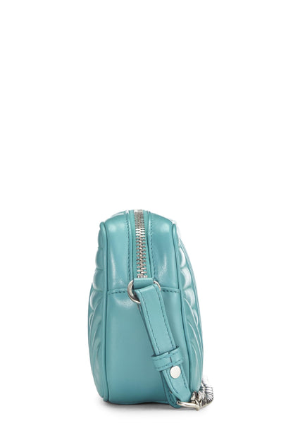 Prada, sac à main Diagramme en cuir de veau turquoise d'occasion, petit, bleu