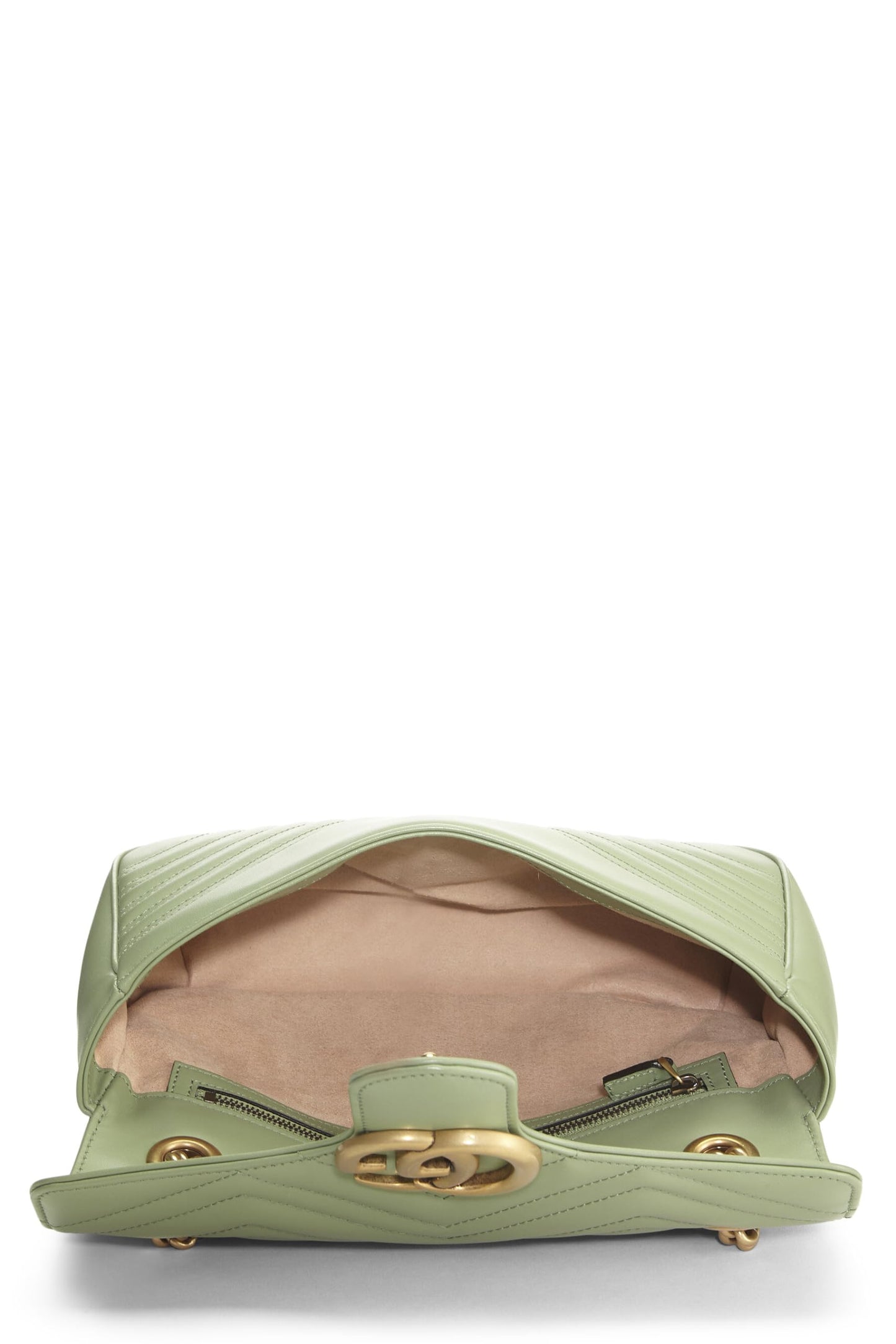 Gucci, sac à bandoulière GG Marmont Torchon en cuir vert d'occasion, petit modèle, vert