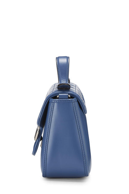 Gucci, Mini sac à main en cuir bleu GG Marmont d'occasion, bleu