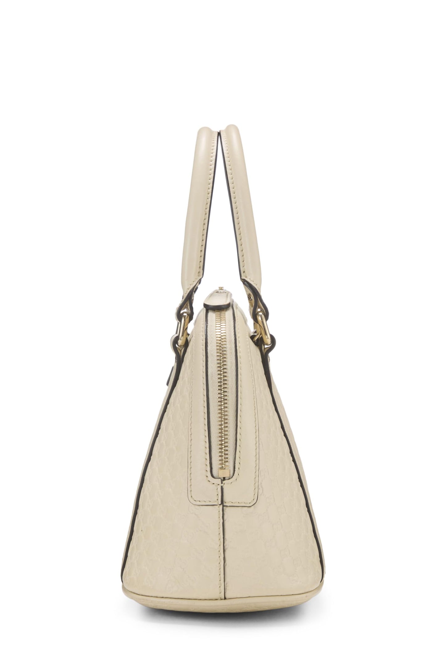 Gucci, Mini-sac Nice Dome en cuir microguccissima crème d'occasion, blanc