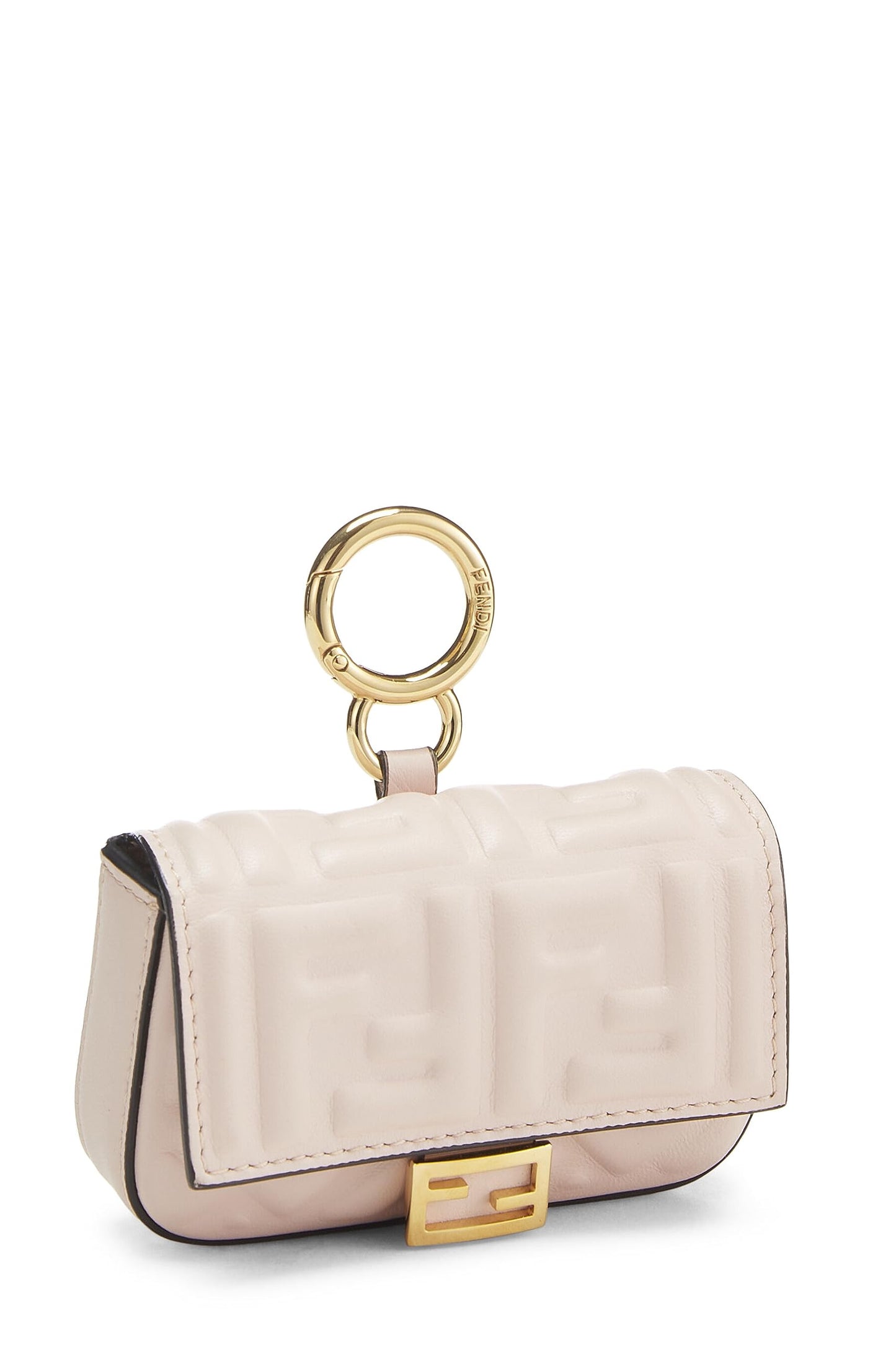 Fendi, Charm de sac convertible en baguette brodée rose d'occasion Nano, rose