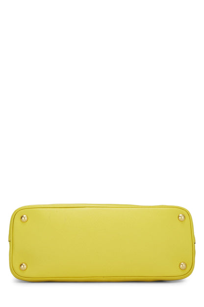 Prada, Pre-Loved Yellow Saffiano Dome Handbag, Yellow