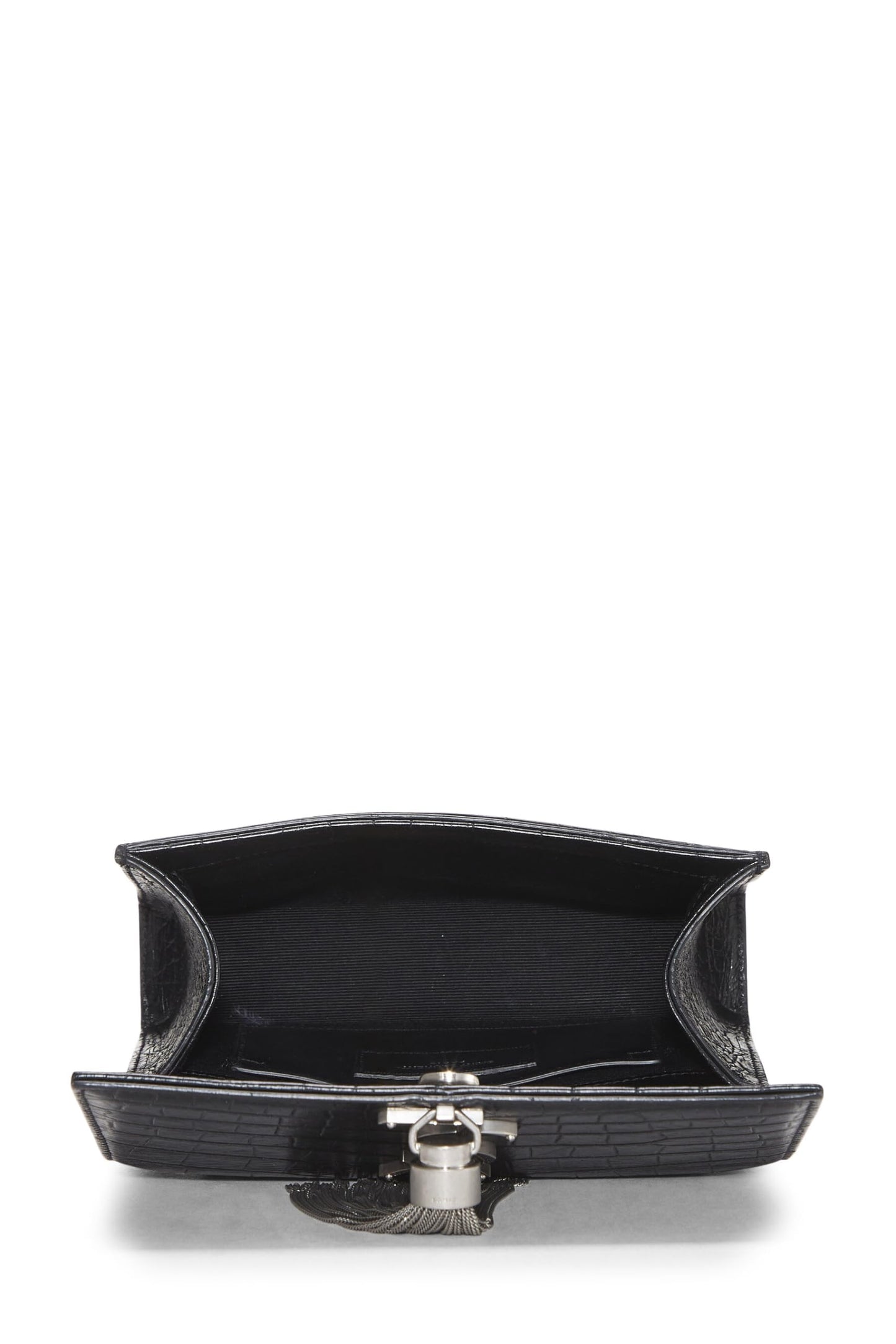 Yves Saint Laurent, Kate Tassel Small en cuir gaufré noir d'occasion, noir