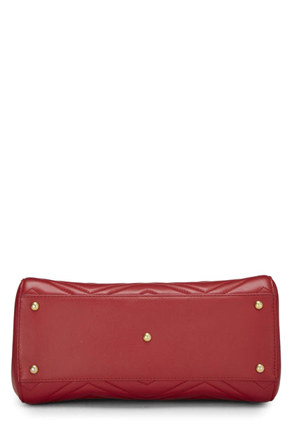 Gucci, sac à main GG Marmont en cuir rouge d'occasion, petit modèle, rouge