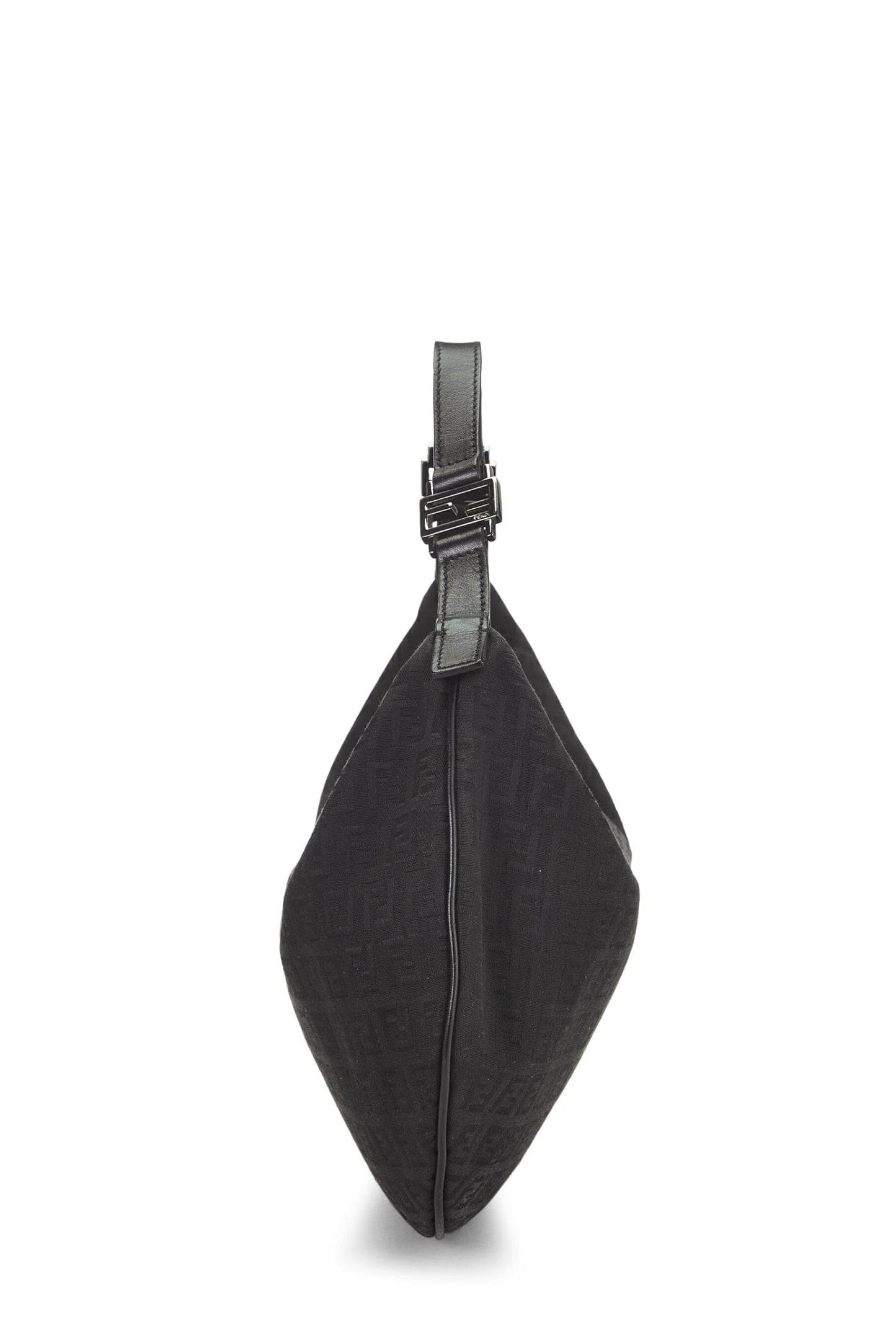 Fendi, Pre-Loved Black Zucchino Canvas Hobo Bag, Black