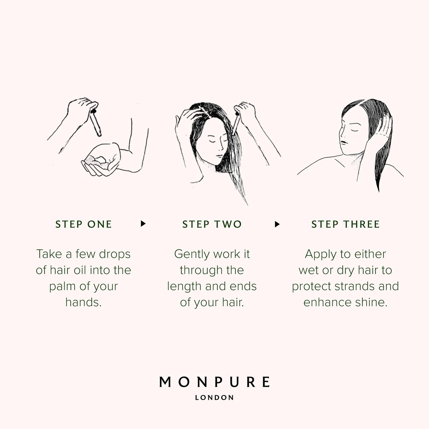 Monpure, aceite para cabello saludable ultraligero, 3.4 onzas líquidas