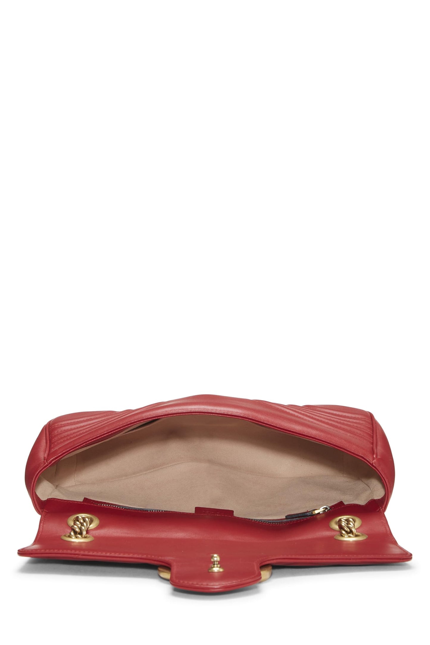 Gucci, Bolso de hombro GG Marmont de cuero rojo Pre-Loved, Rojo