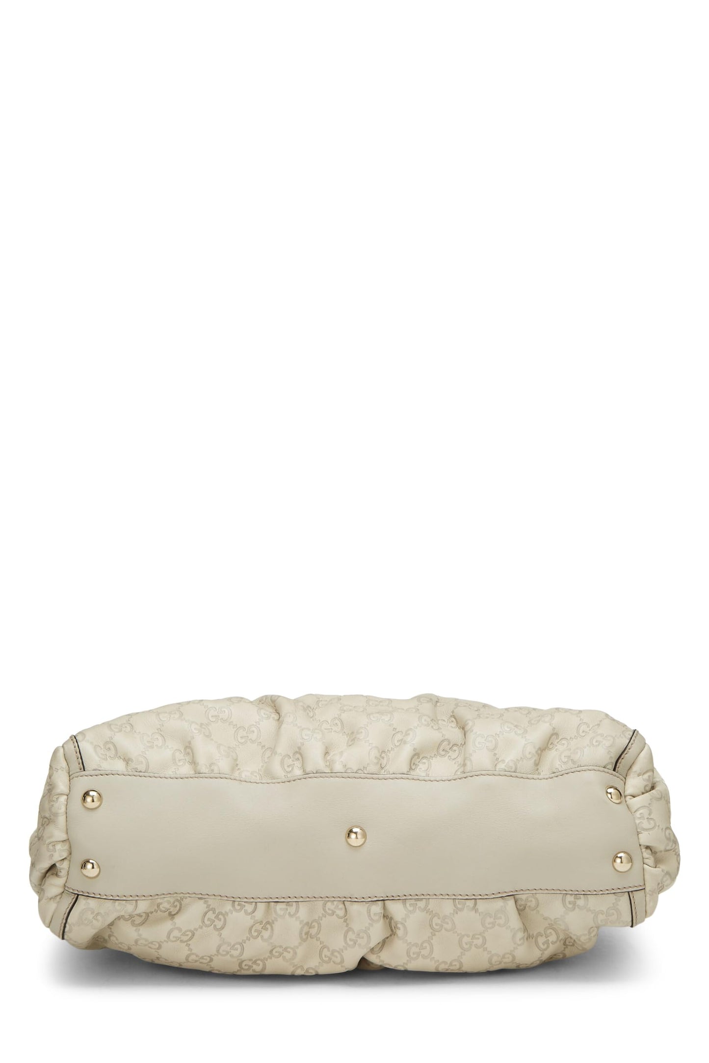 Gucci, sac fourre-tout zippé Abbey à anneau en D Guccissima blanc d'occasion, blanc