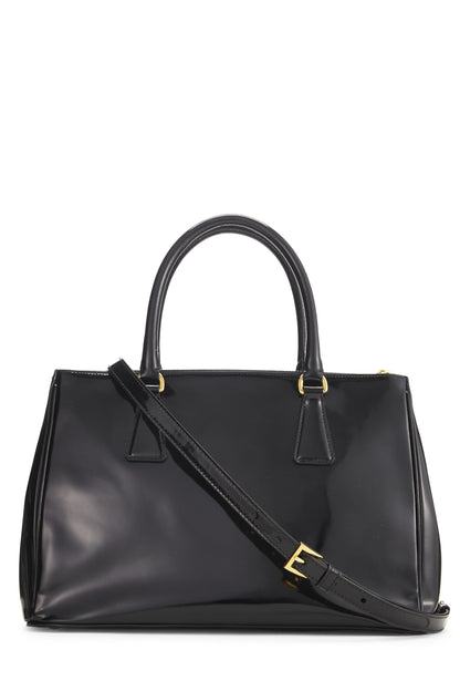 Prada, Pre-Loved Black Patent Leather Executive Tote Small, Black