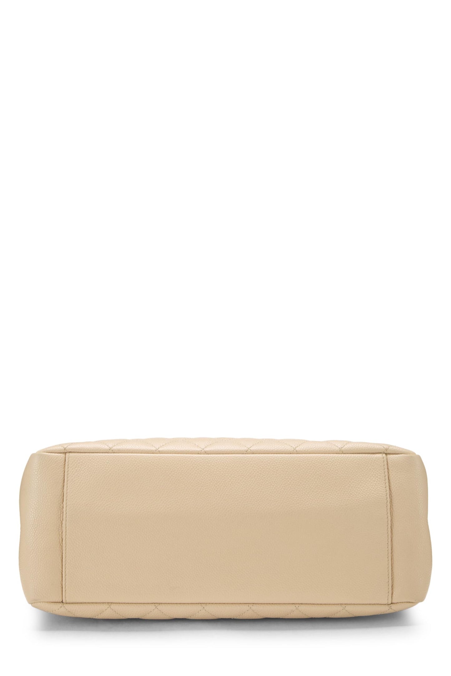 Chanel, Grand sac cabas matelassé beige Caviar d'occasion (GST), beige