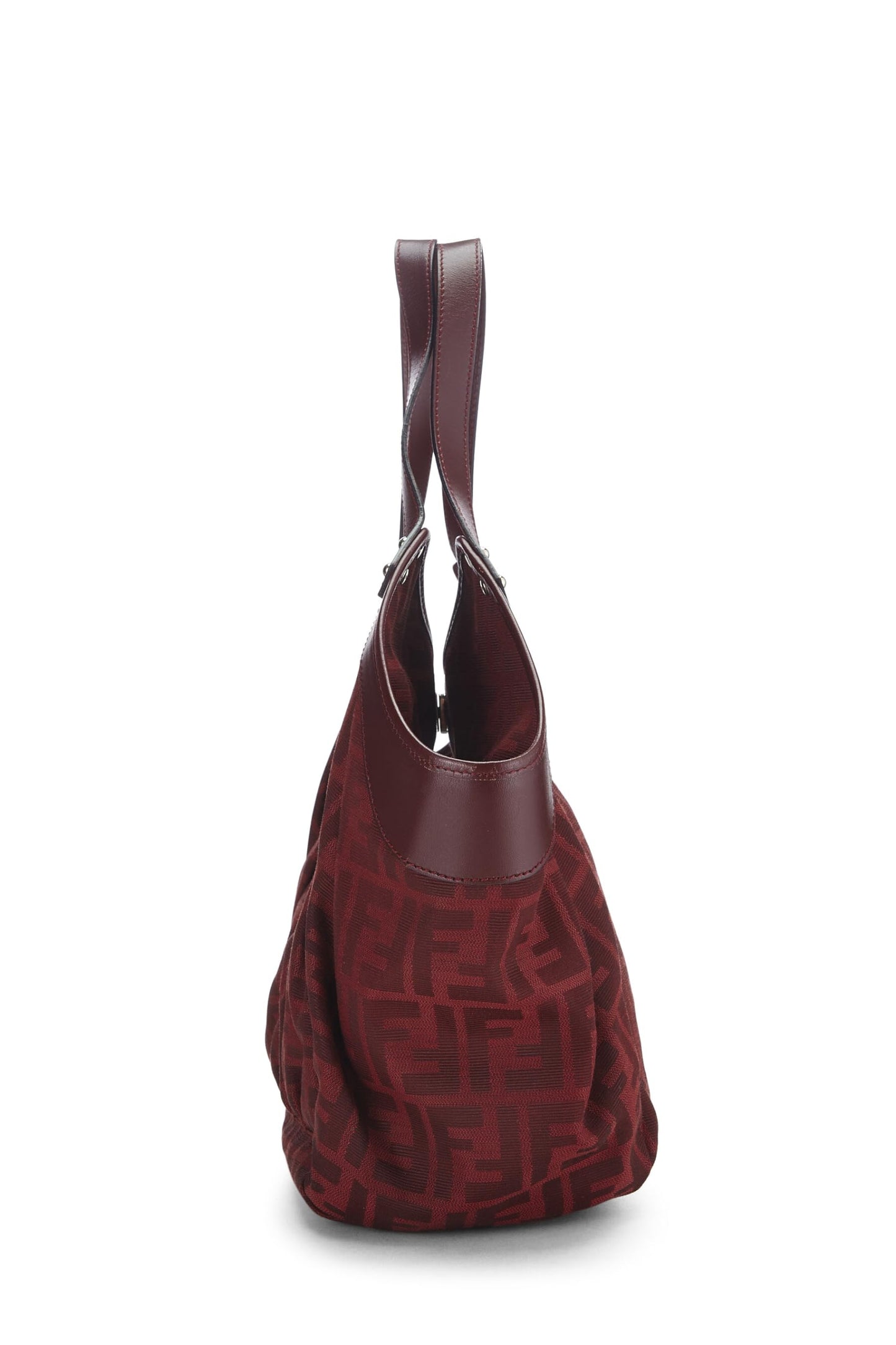 Fendi, sac fourre-tout de poche en toile Zucca rouge d'occasion, petit modèle, rouge