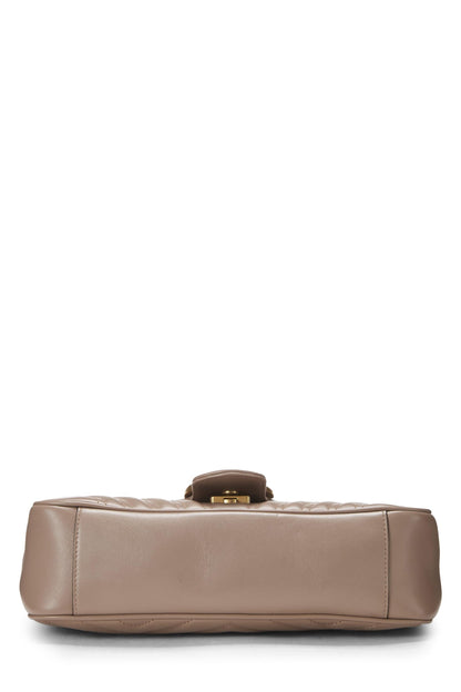 Gucci, sac à bandoulière GG Marmont en cuir beige d'occasion, petit modèle, beige