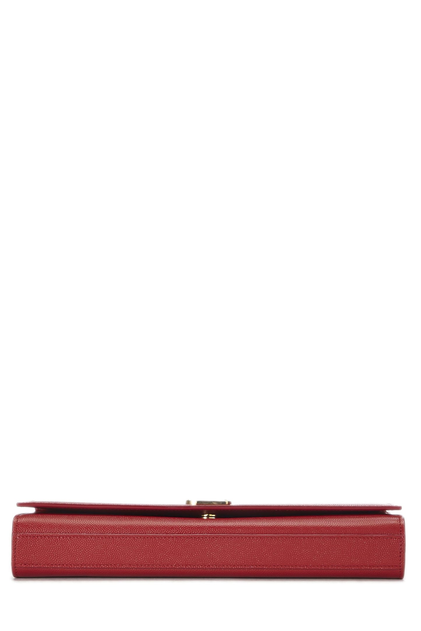 Yves Saint Laurent, Pre-Loved Red Grainy Calfskin Cassandre Clutch, Red