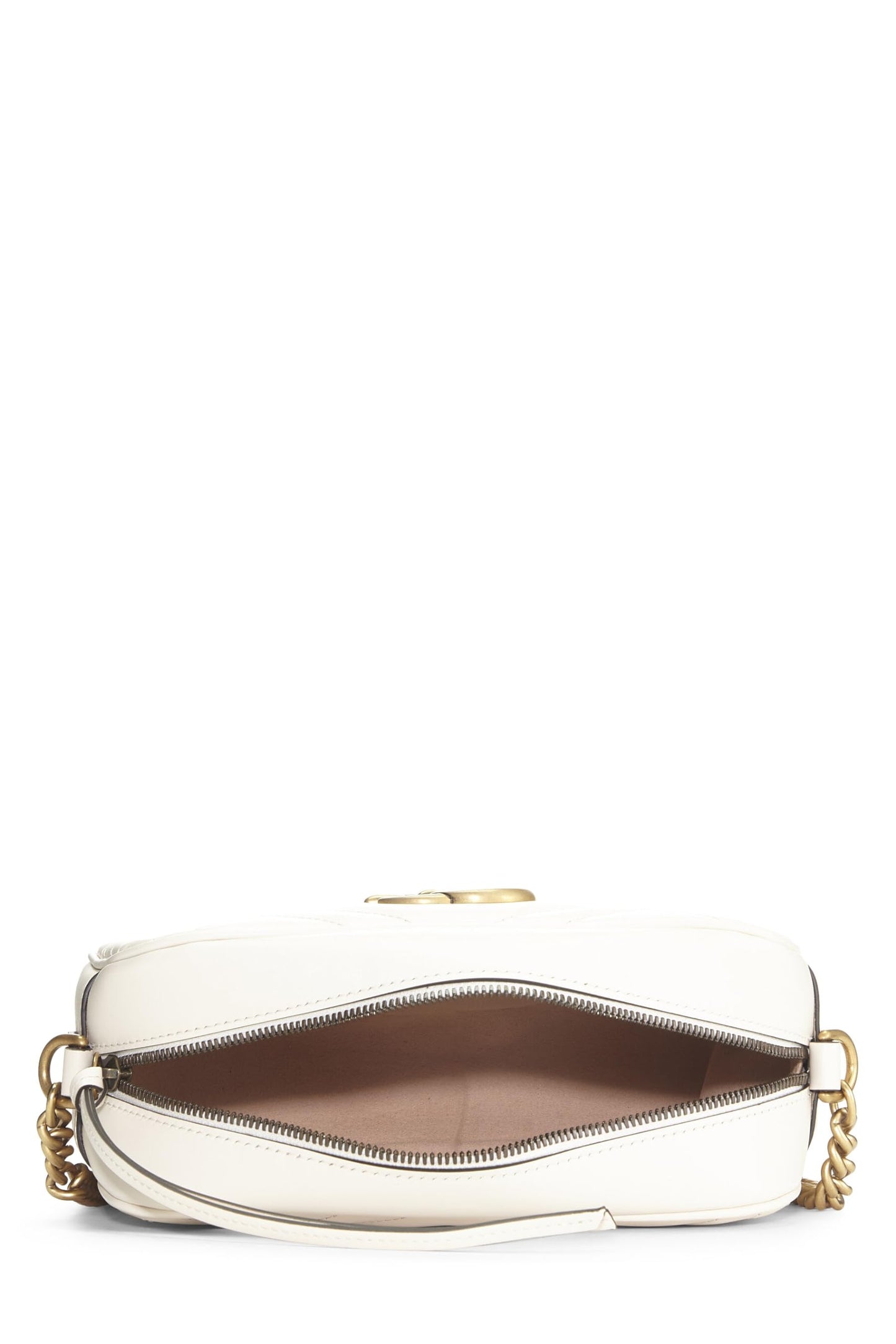 Gucci, petit sac bandoulière GG Marmont en cuir blanc d'occasion, blanc