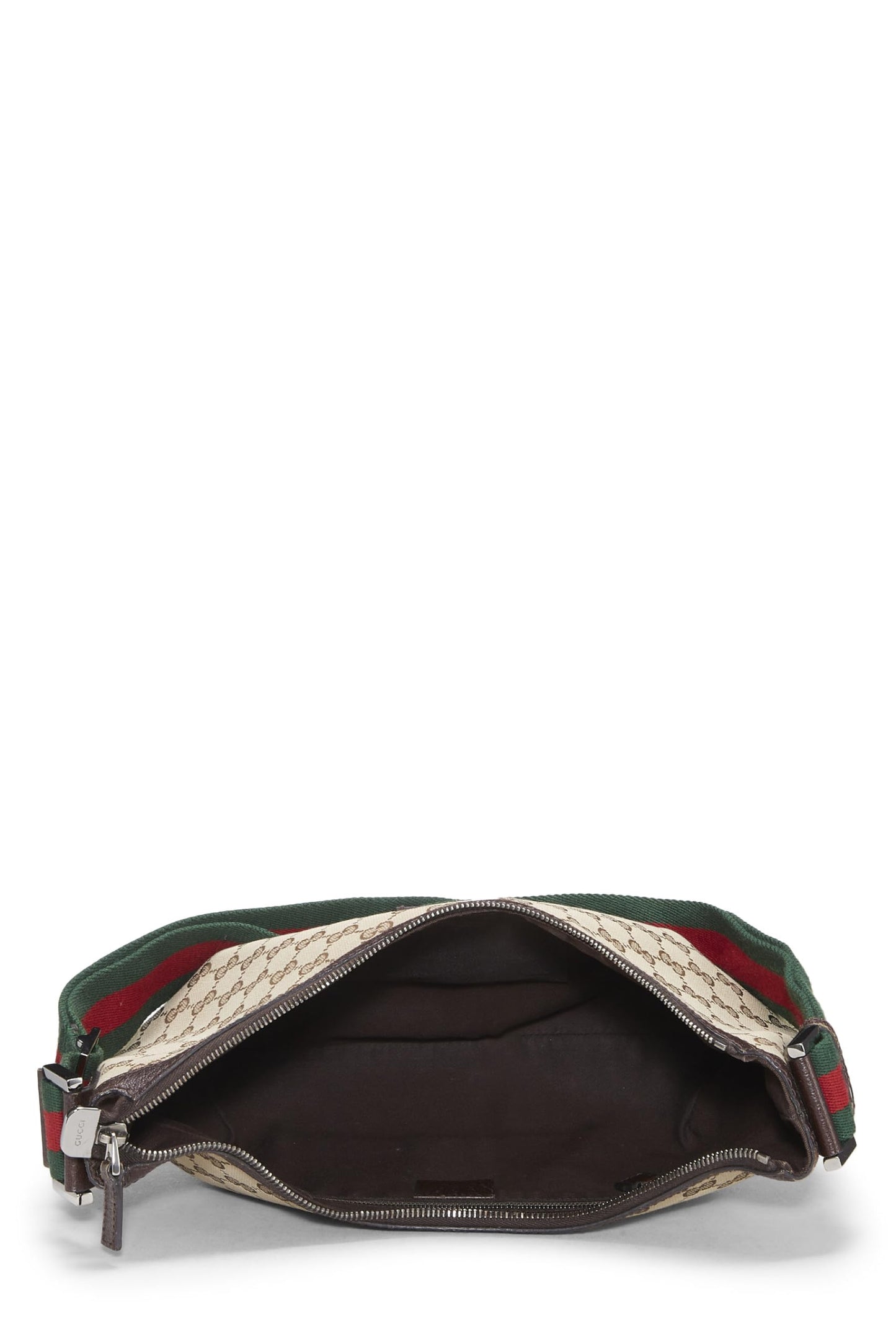 Gucci, sac messager rond en toile GG d'occasion d'origine, marron