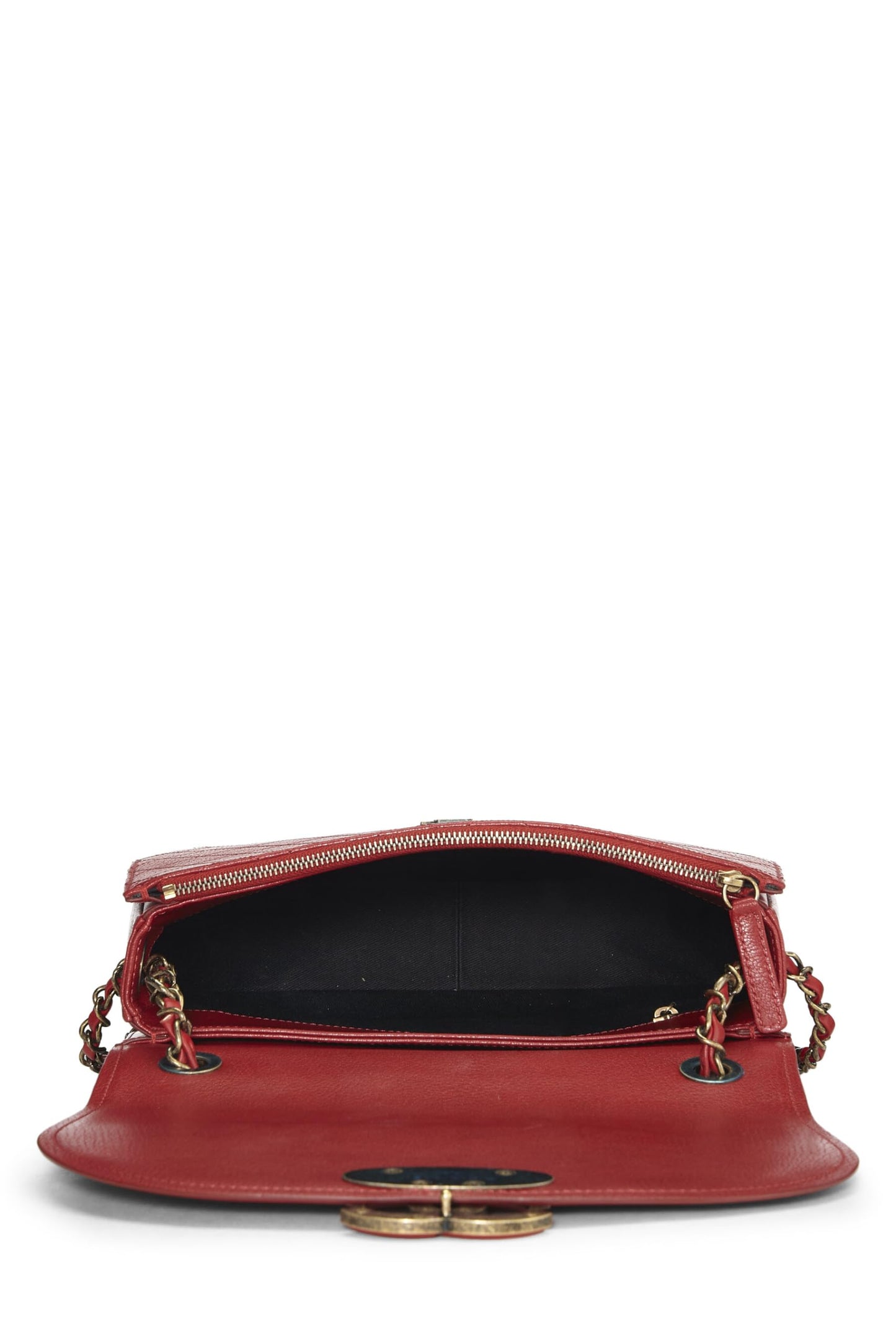 Chanel, Pre-Loved Red Calfskin Coco Curve Flap Medium, Red