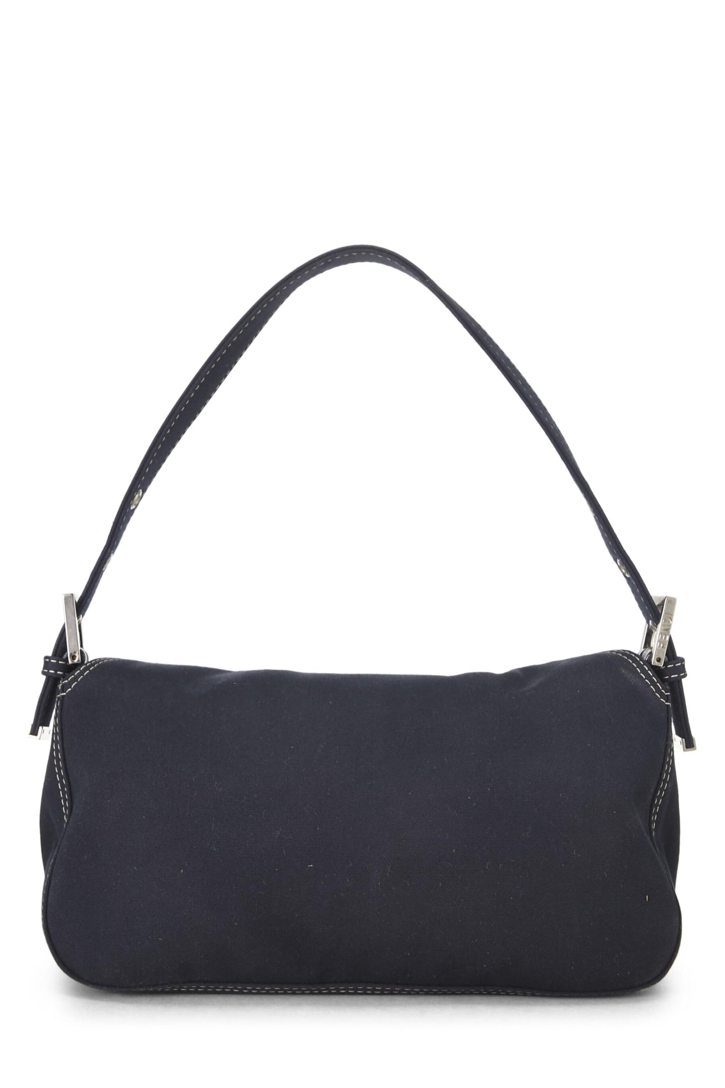 Fendi, Pre-Loved Navy Canvas Shoulder Bag Small, Navy