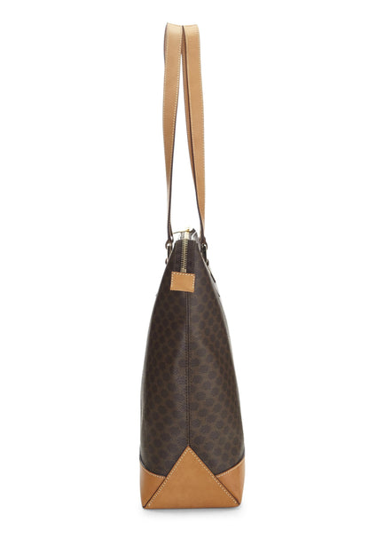 Céline, Pre-Loved Brown Coated Canvas Macadam Tote, Brown